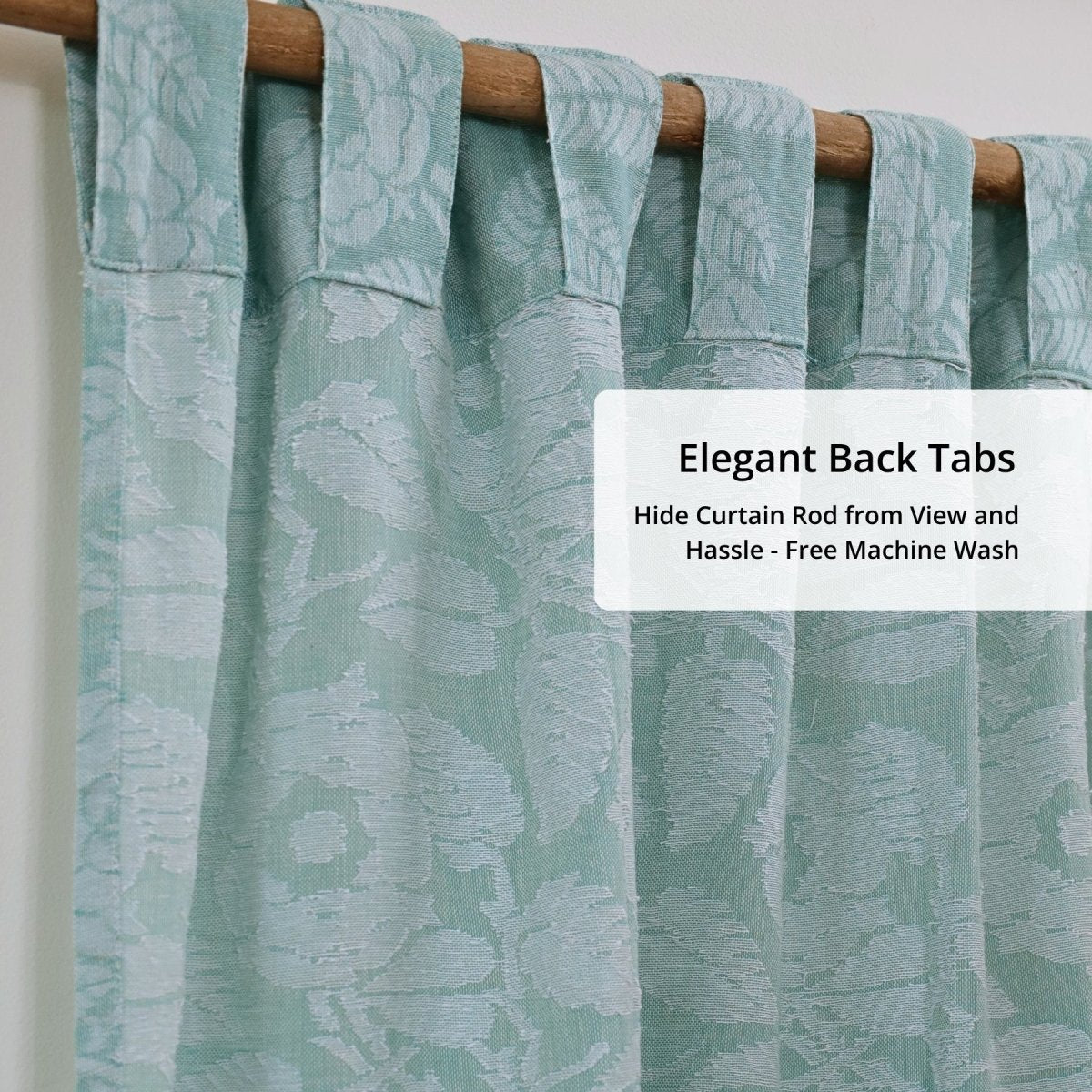 Teal Semi-Transparent Curtain for Door Length 7ft Marigold Collection