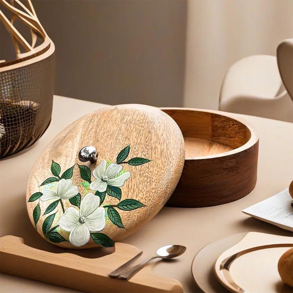Wooden Roti Box Hand Painted And Crafted With Mango Wood