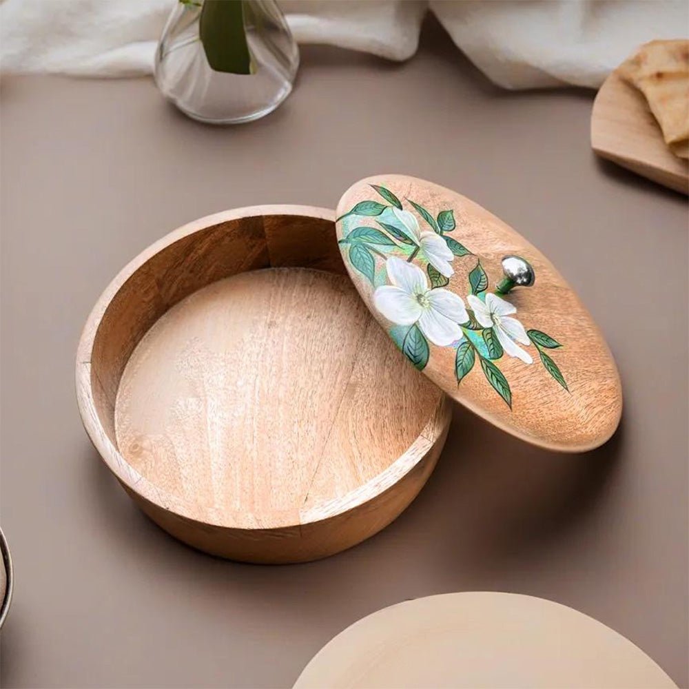 Wooden Roti Box Hand Painted And Crafted With Mango Wood