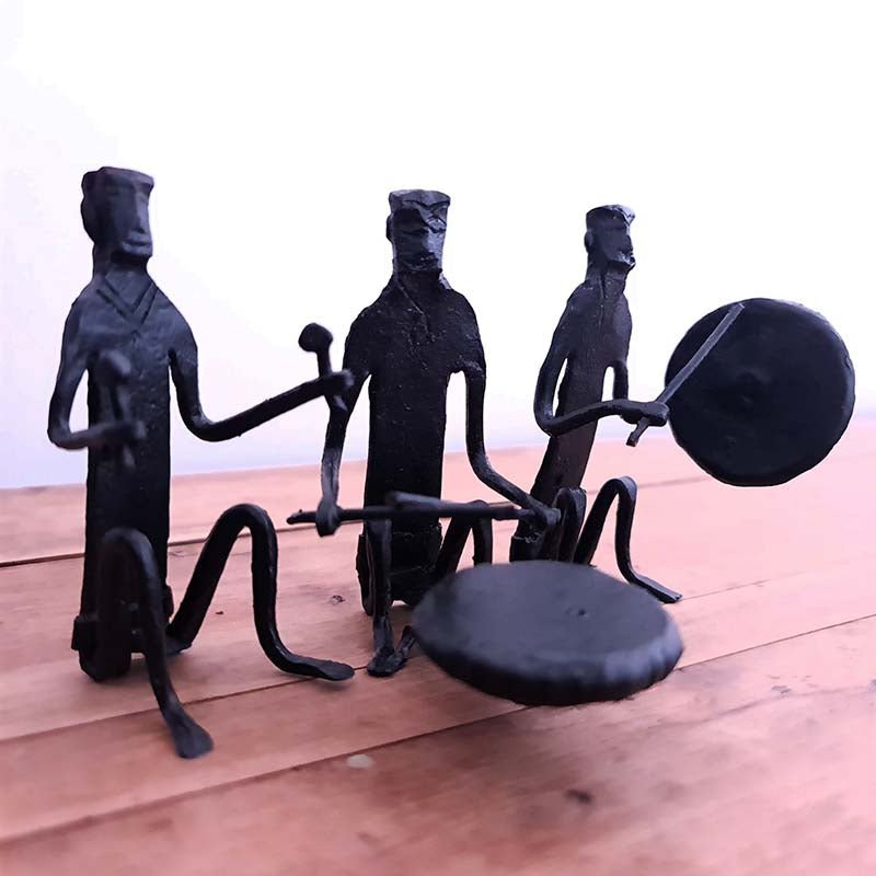 Bastar Handmade Wrought Iron Musicians Decor | Set of 3