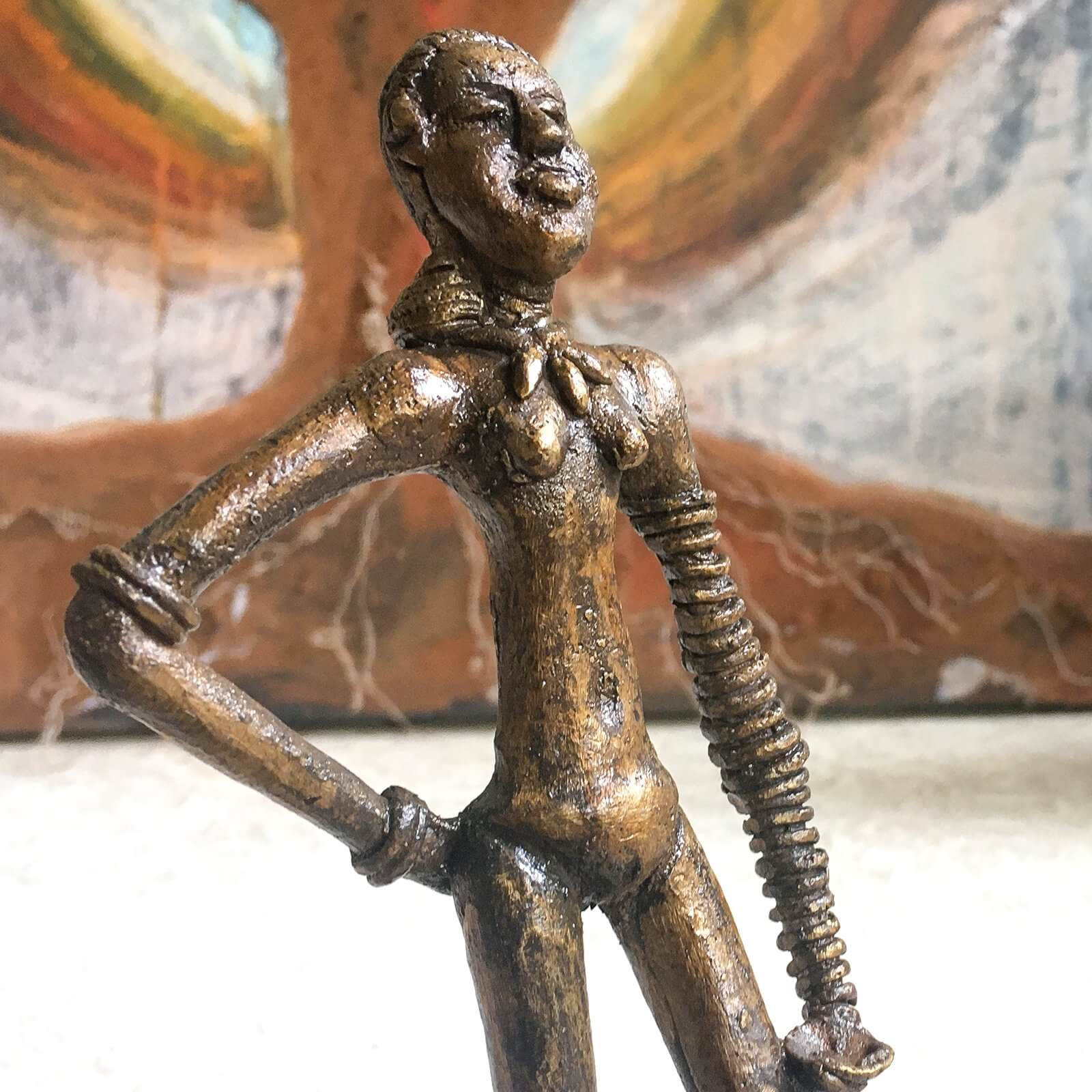 Handmade Harappan Dancing Girl Replica in Dhokra Metal