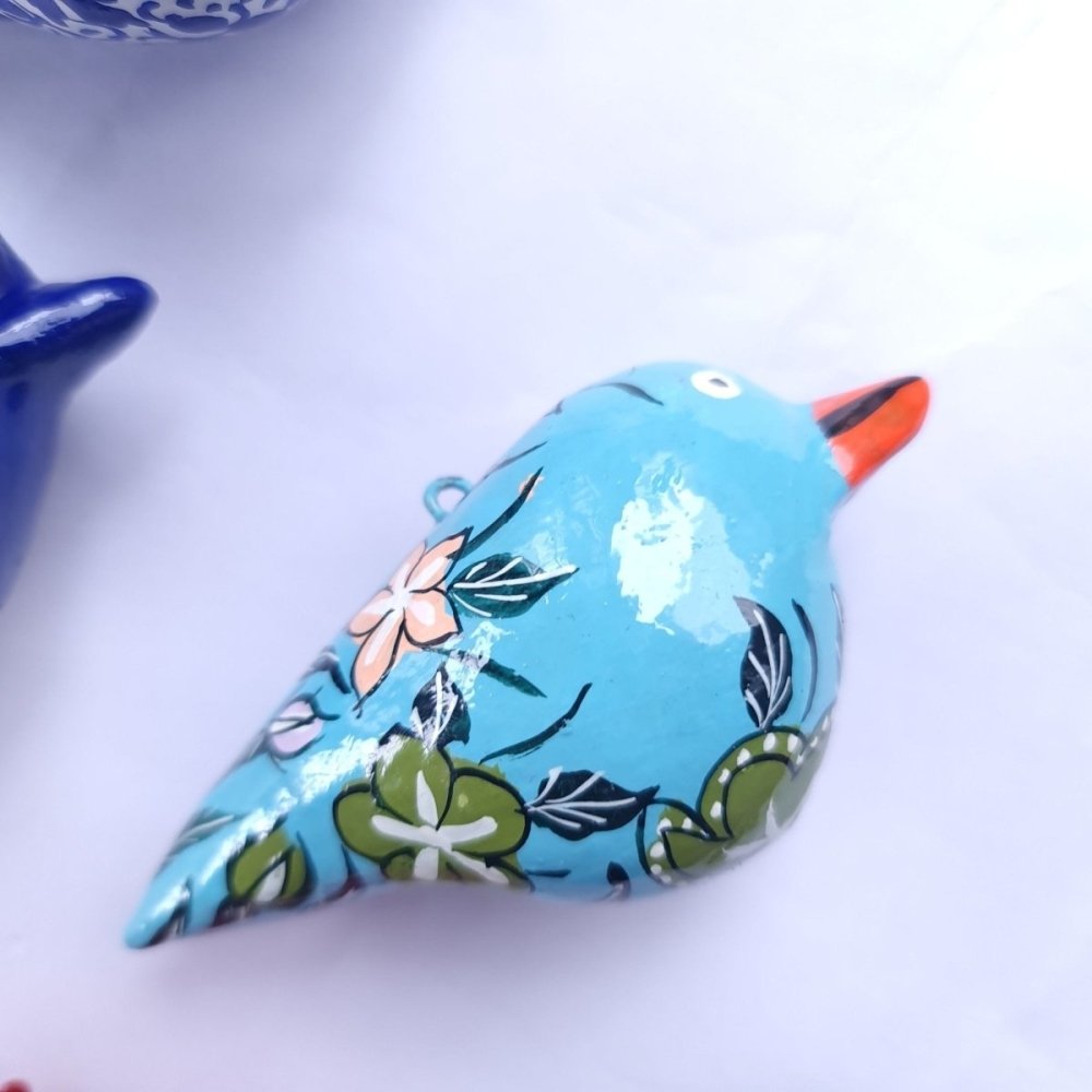 Wall hanging paper mache doves handcrafted in Kashmir Assorted Colours