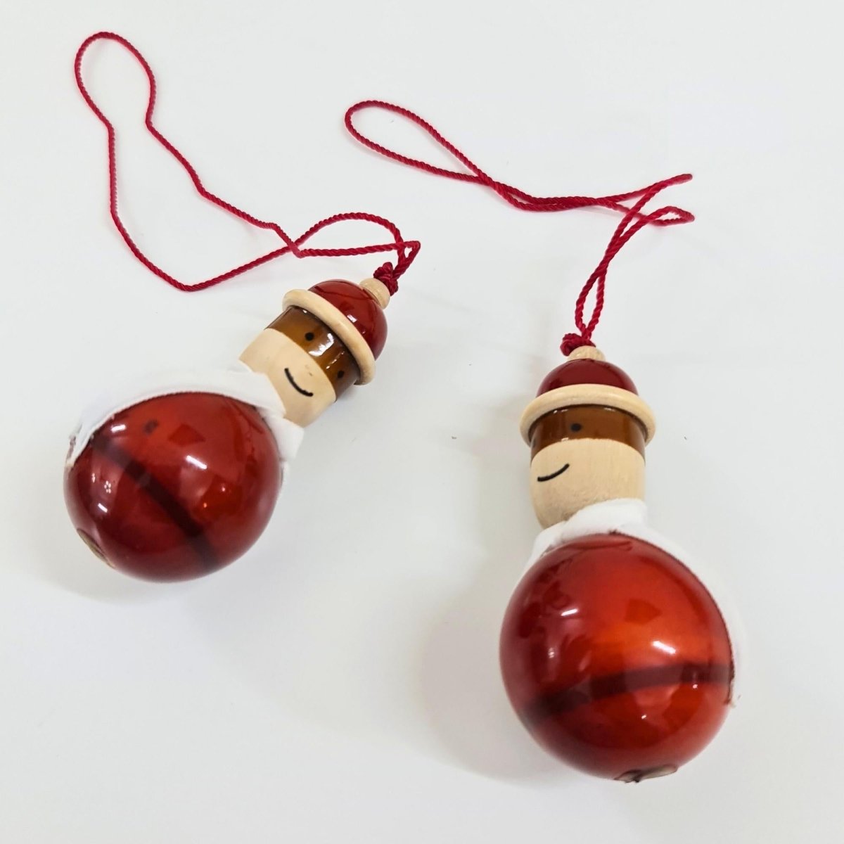 Wooden hanging ornamental Doll - Set of 2 handcrafted with natural colours