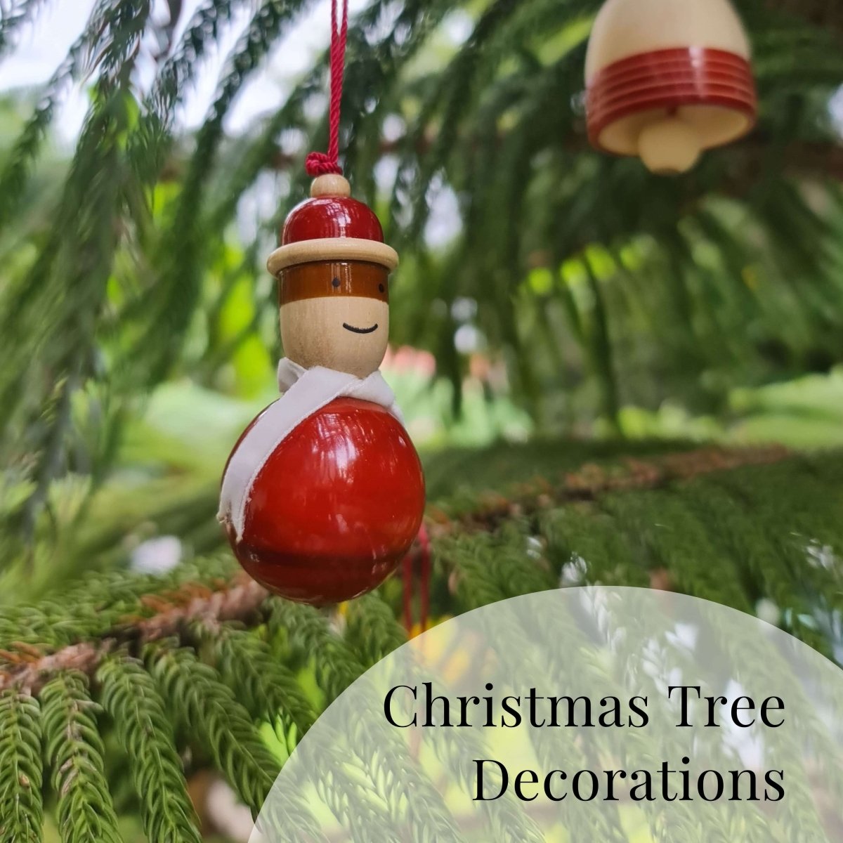 Wooden hanging ornamental Doll - Set of 2 handcrafted with natural colours