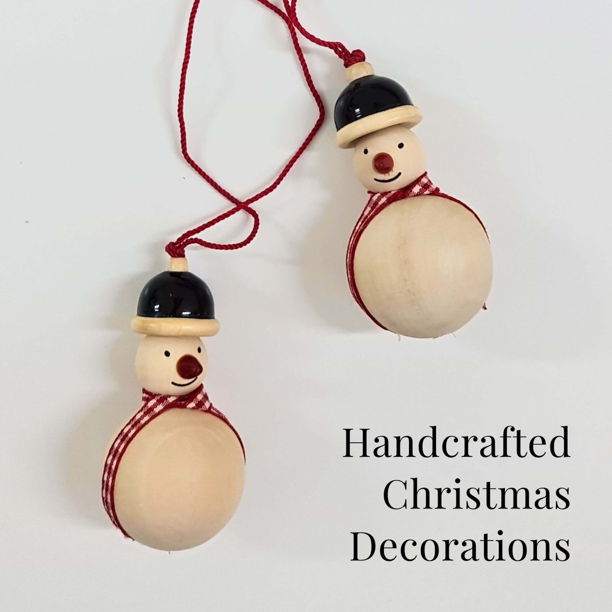 Handmade All Natural Wooden Snowman Decorative Ornaments()