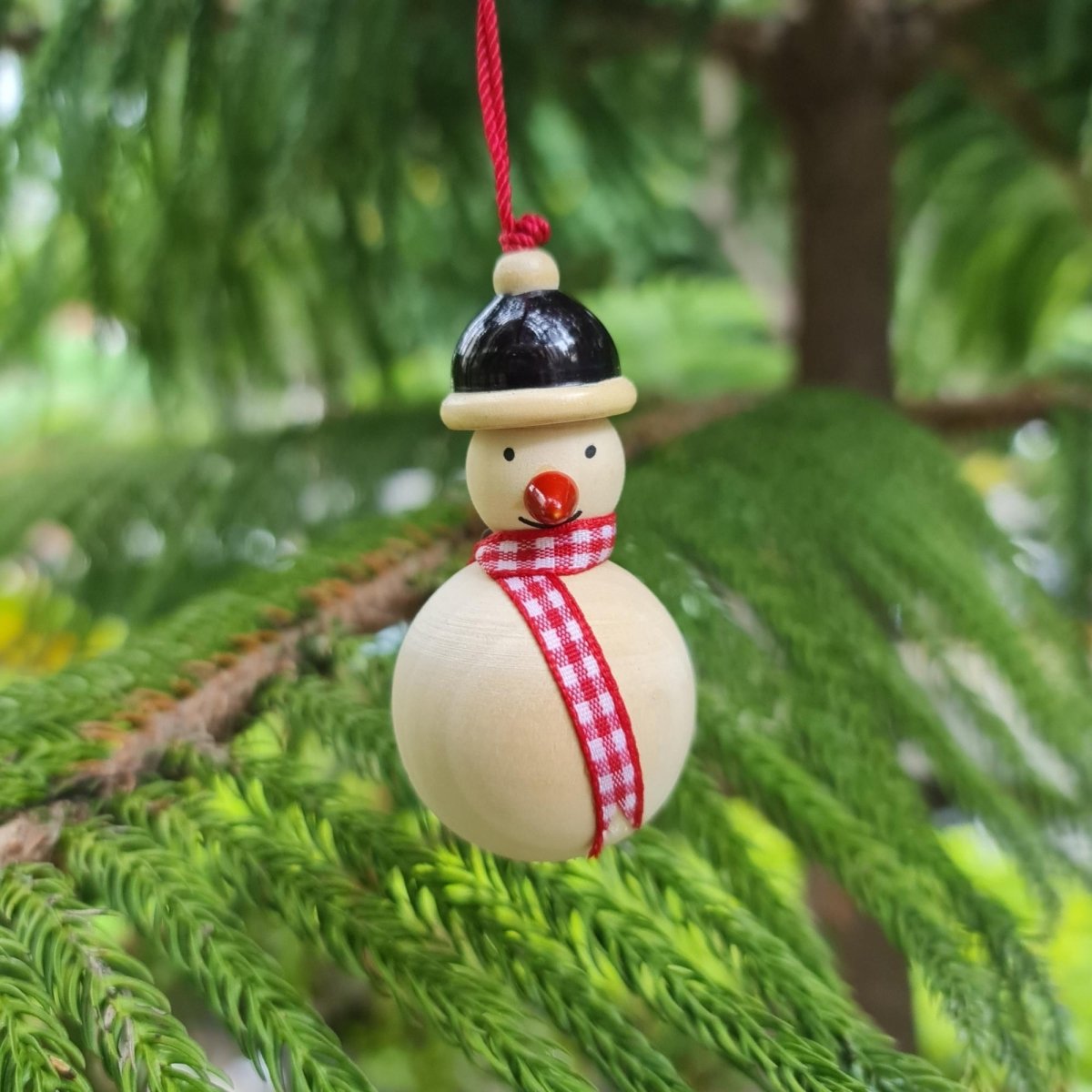 Handmade All Natural Wooden Snowman Decorative Ornaments()