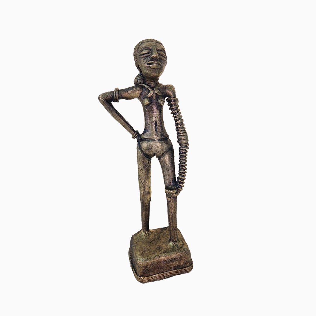 Handmade Harappan Dancing Girl Replica in Dhokra Metal