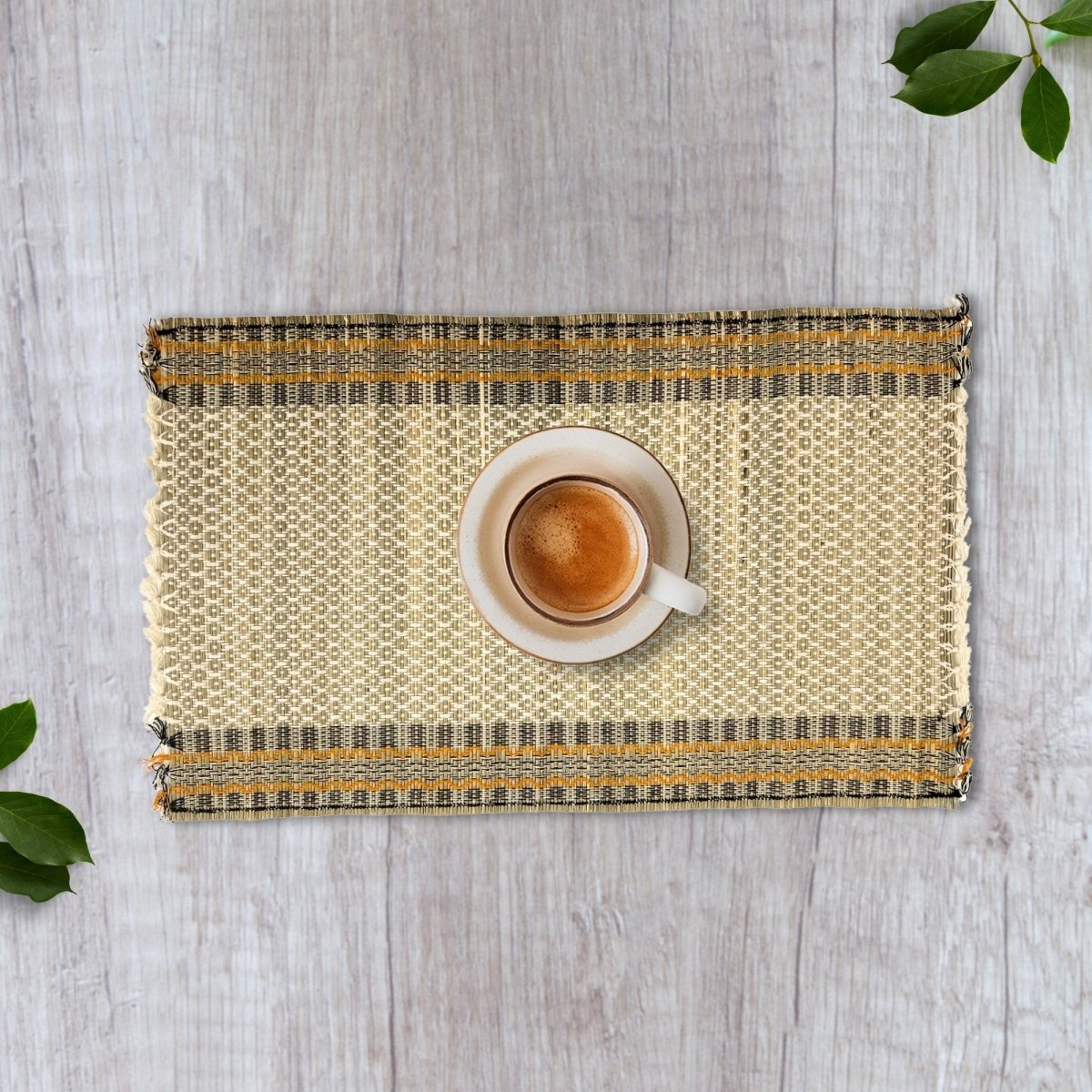 Cotton and Grass Table mats in Beige | Set of 2, 4 and 6